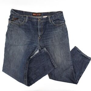 Ariat FR M4 Jeans Mens 42x32 Blue Low Rise Boot Cut Workwear NFPA 2112 HRC2